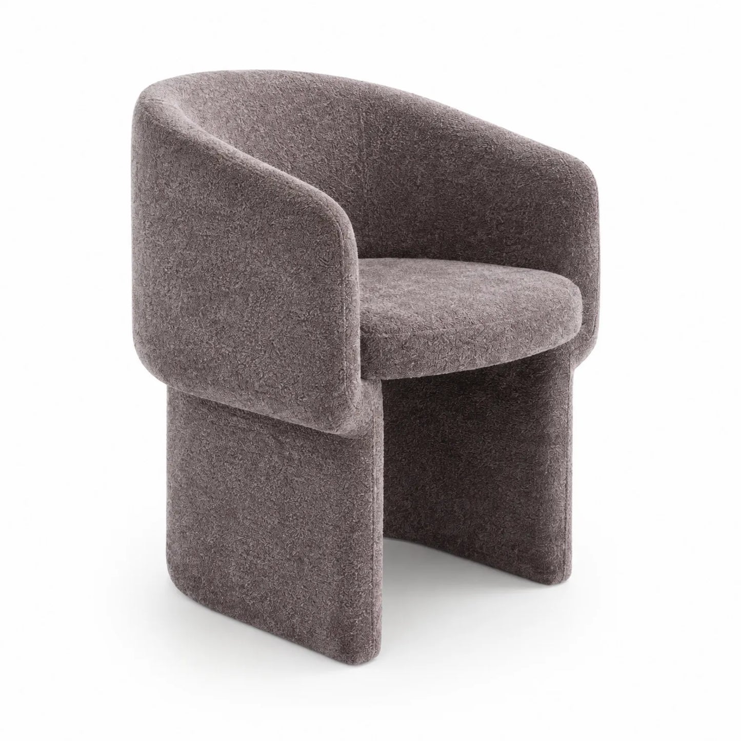 Chaise en tissu bouclé, forme arrondie, 75x70x70 cm