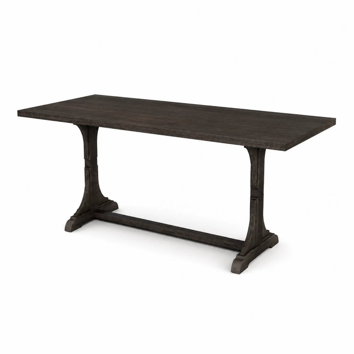 Table à manger rectangulaire en bois massif Noir