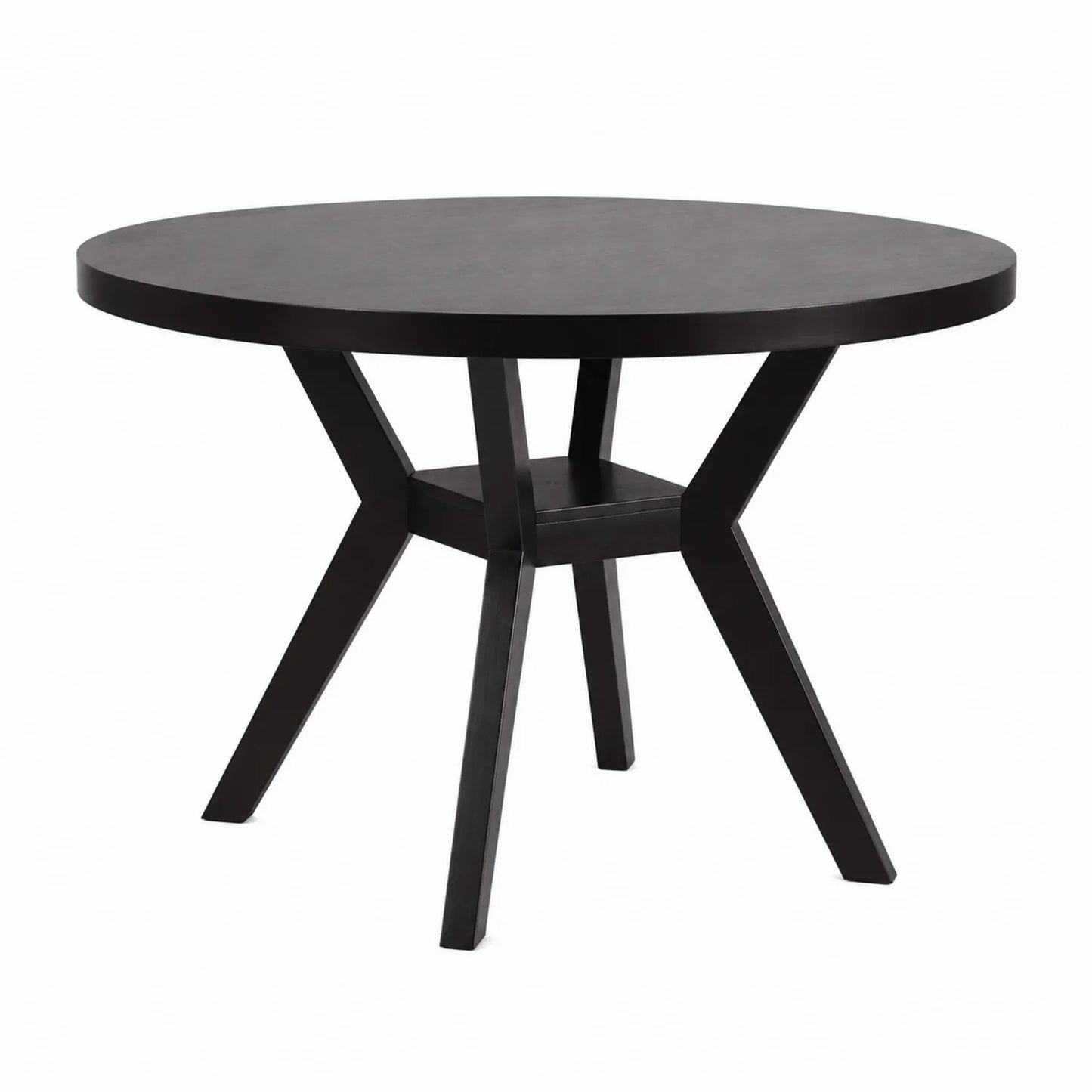 Table ronde en bois noir 120 cm