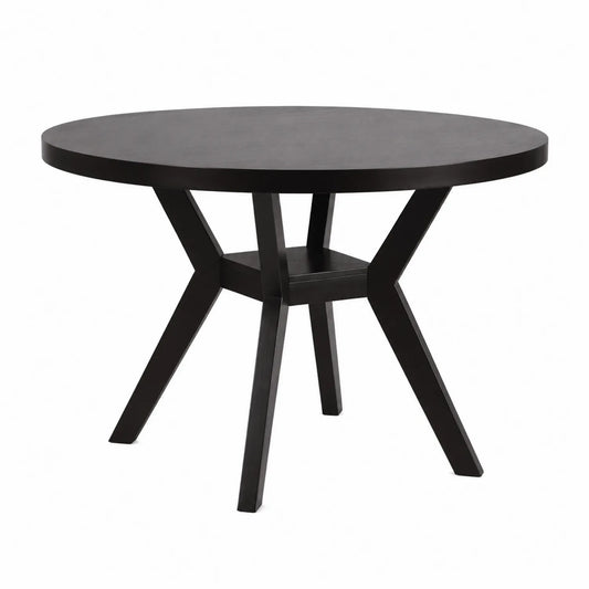 Table ronde en bois noir 120 cm