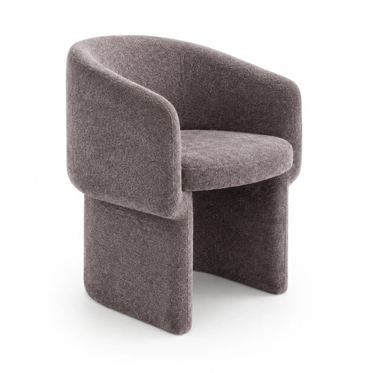 Chaise en tissu bouclé, forme arrondie, 75x70x70 cm