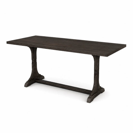 Table à manger rectangulaire en bois massif Noir