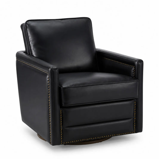 Fauteuil pivotant en cuir synthétique noir